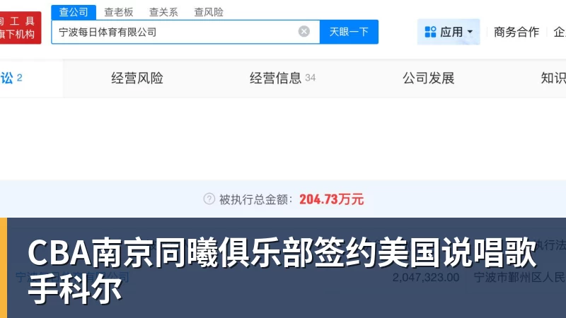 CBA南京同曦俱乐部签约美国说唱歌手科尔